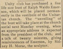 Ann Arbor Argus Article on Emerson bust