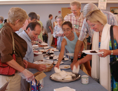 Socializing over cake