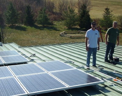 Installation of the roof solar panels