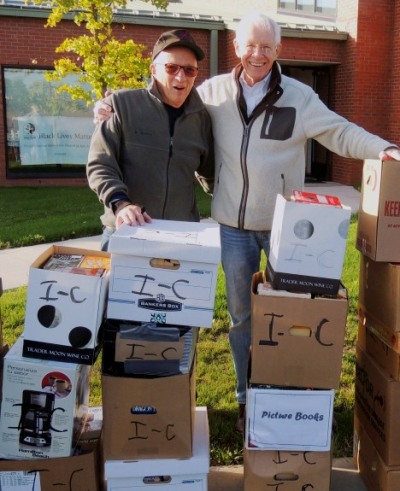 Loading up books to distribute to prisons